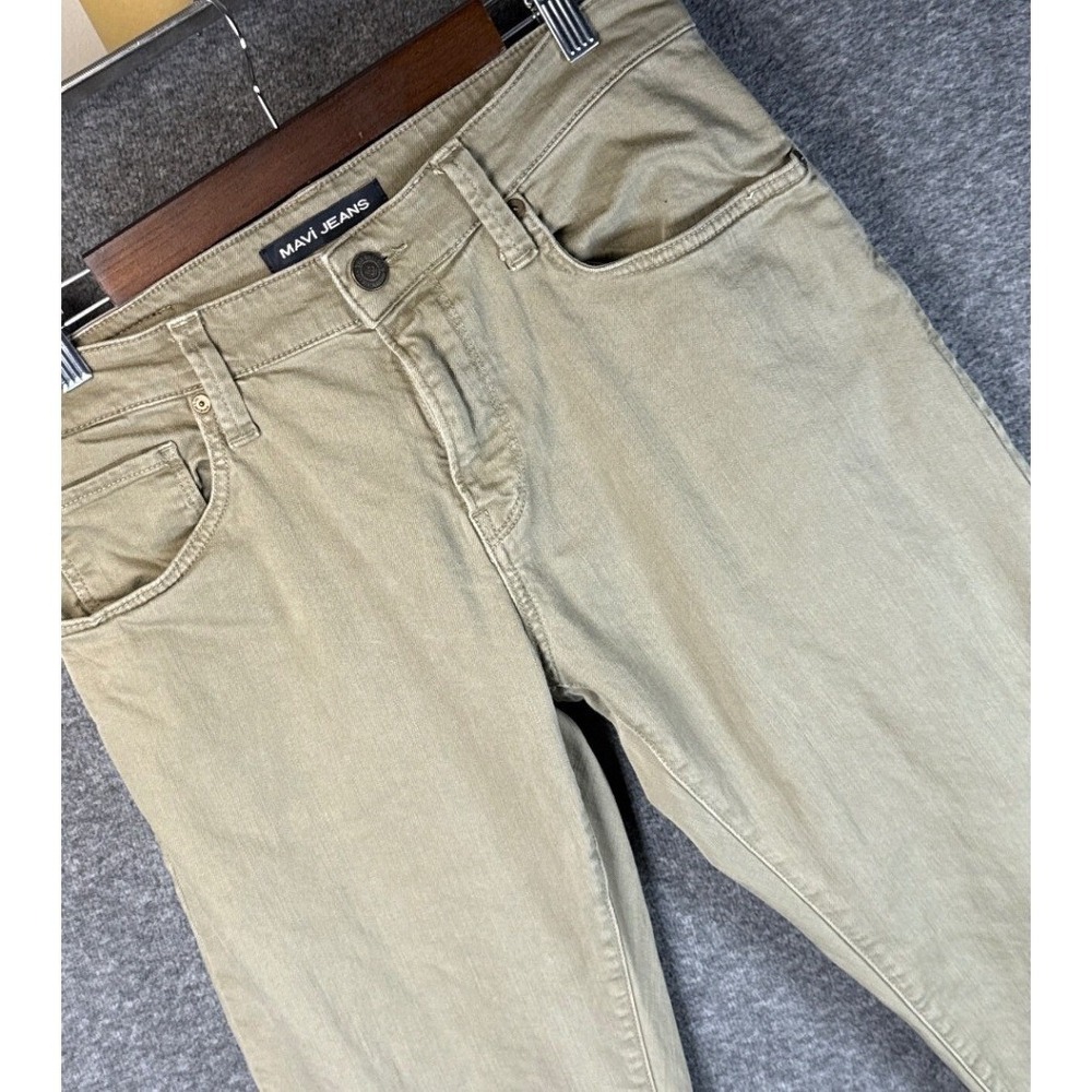 Mavi Jeans Zach Khaki Straight Leg Casual Pants Mens Size 33x32 Slim Fit Cotton